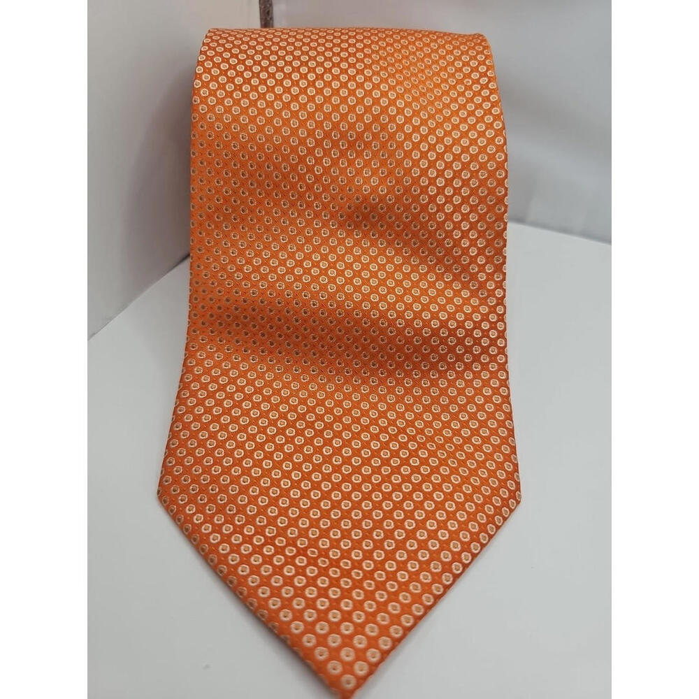 Hermosa New York Men's Tie Orange‎ Spotted 3.75 x 60